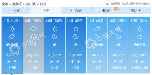 春节期间哈尔滨天气预报2025（哈尔滨时段天气预报）
